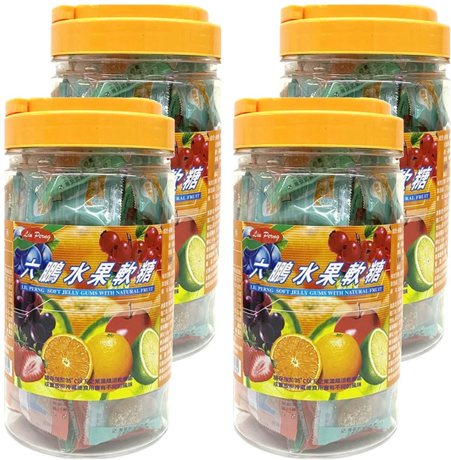 LIU PERNG 六鵬 水果軟糖, 100g, 4罐