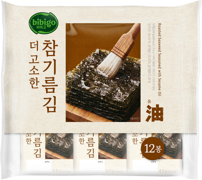 CJ bibigo 直火麻油海苔, 54g, 1個
