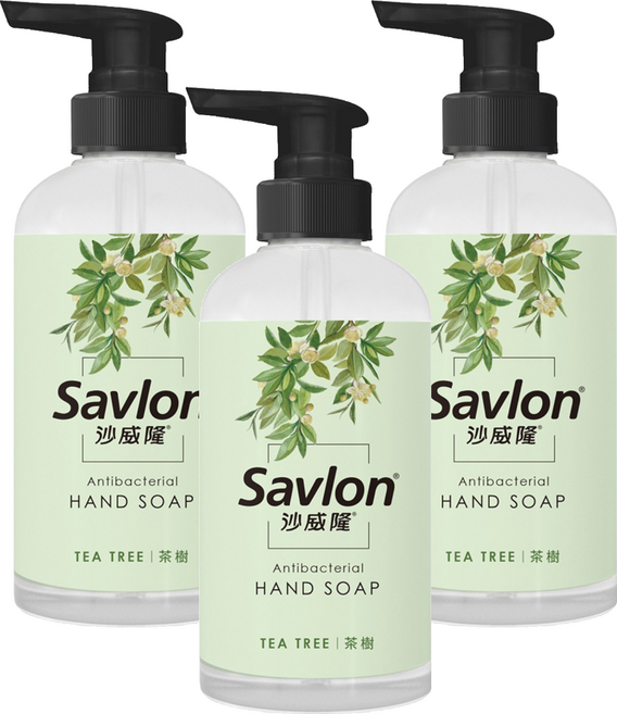 Savlon 沙威隆 台灣公司貨 抗菌洗手露 茶樹, 500ml, 3瓶