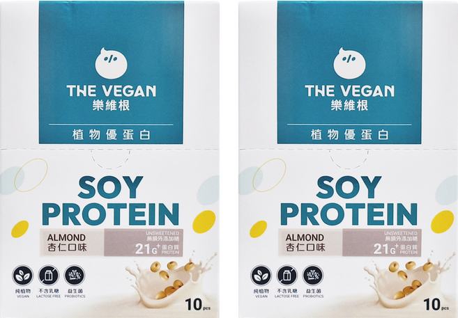 THE VEGAN 樂維根 經典植物優蛋白粉 隨身包 無額外添加糖杏仁, 40g, 20個