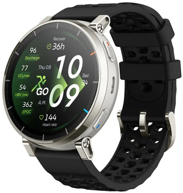 amazfit 華米 Active 3 Premium 智慧手錶 圓形 1.32吋 GPS 香檳銀