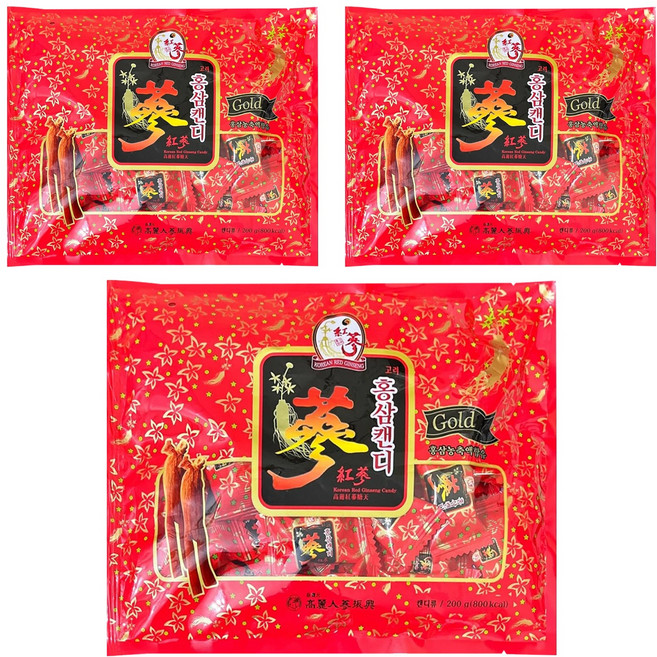 振興高麗人蔘 高麗紅蔘糖, 200g, 3包