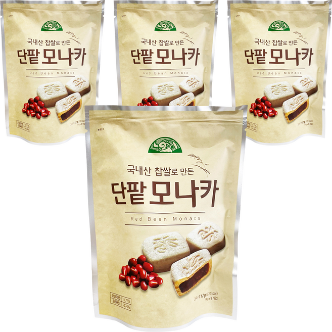 Organic Story herb 韓國紅豆沙糯米餅, 112g, 4個