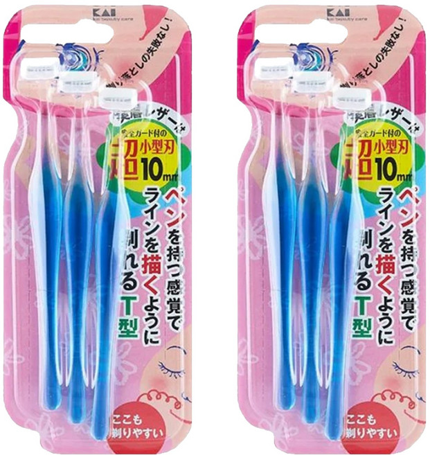 KAI 貝印 House 迷你修眉刀 3件組 T型 PET-3B, 2組