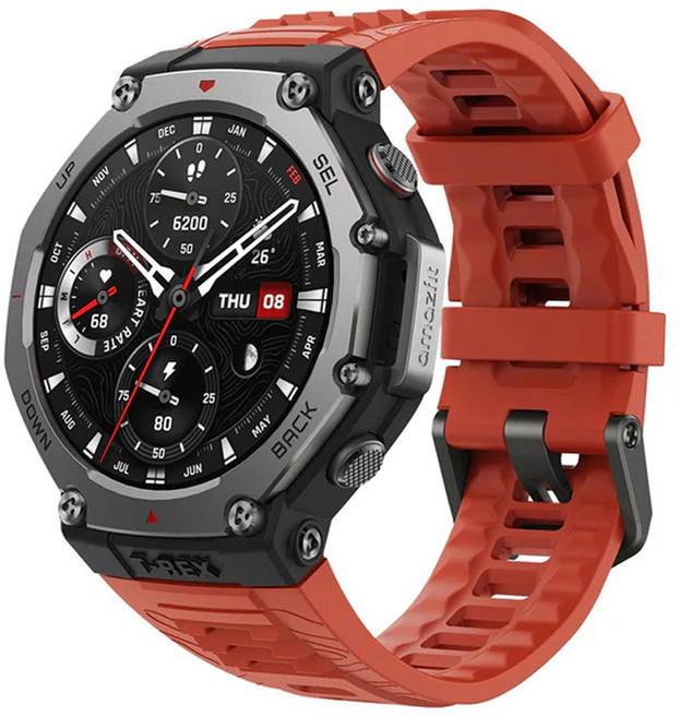 amazfit 華米 T-Rex3 軍規運動智慧手錶 A2323 48mm, 熔岩紅, 1.5吋, GPS + 藍牙