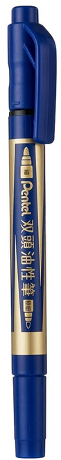 Pentel 飛龍文具 雙頭油性筆 N75W-C, 藍色, 1支