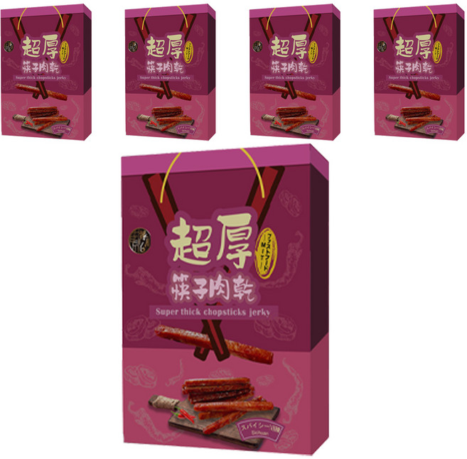 SUNFOOD 太禓食品 超厚筷子肉乾伴手禮盒 川辣, 240g, 5盒