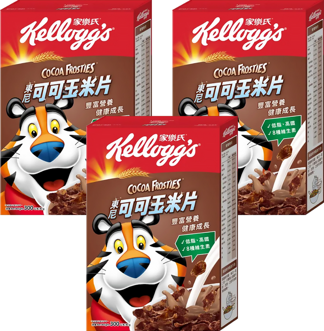 Kellogg's 家樂氏 FROSTIES 東尼玉米片 可可口味, 300g, 3盒