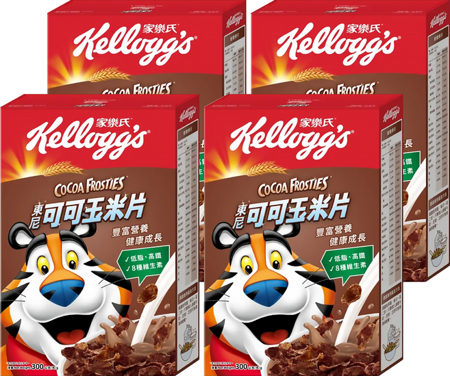 Kellogg's 家樂氏 FROSTIES 東尼玉米片 可可口味, 300g, 4盒