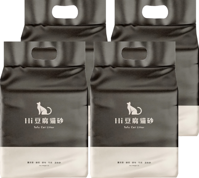 Hi Cat Litter 豆腐貓砂, 2kg, 4袋, 原味