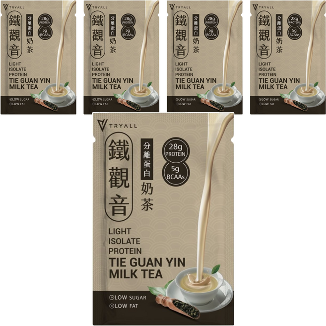 TRYALL Essential Light 分離乳清蛋白 鐵觀音奶茶, 36g, 5個
