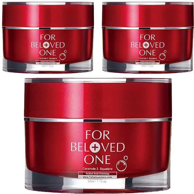 FOR BELOVED ONE 寵愛之名 台灣公司貨 全能抗皺神經醯胺角鯊特潤霜, 32ml, 3罐