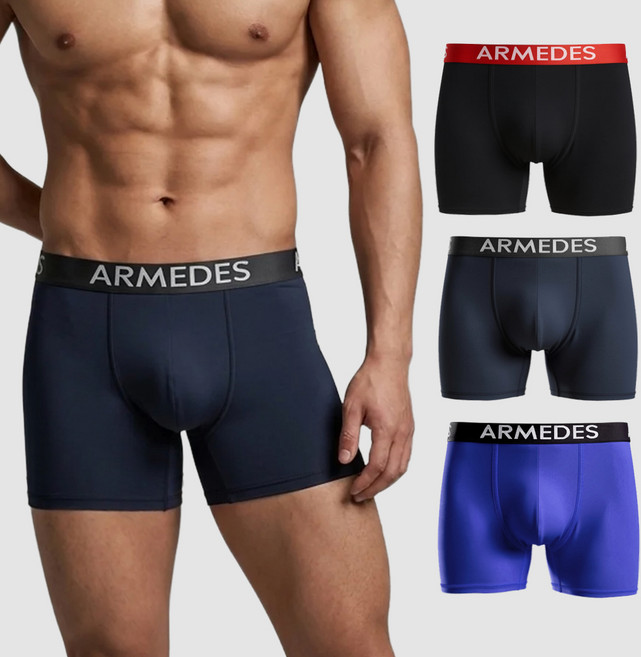 ARMEDES 男士功能性長款四角內褲 3件組