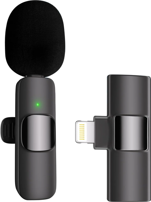HANLIN Pmic 領夾無線2.4G手機直播麥克風 IOS 6 x 1.5 x 2.6cm 11g, 黑色, 1個