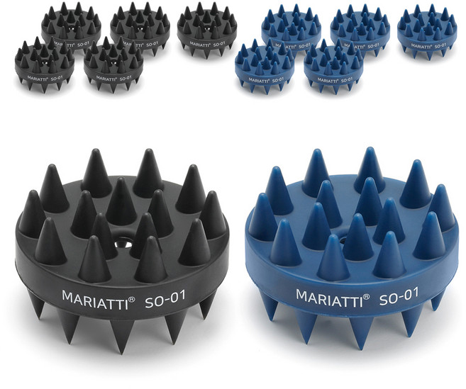 Mariatti 洗髮刷 頭皮按摩球, 深黑色 + 藍色, 12個