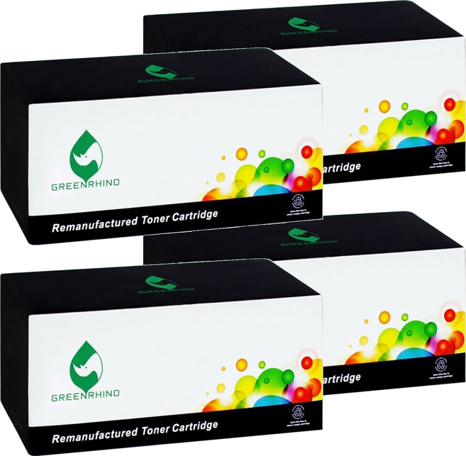 GREENRHINO 綠犀牛 HP CF410X/CF411X/CF412X/CF413X 410X 兼容環保碳粉匣 高容量 M377dw/M452dn適用, 4個, 黑色 + 紅色 + 黃色 + 藍色