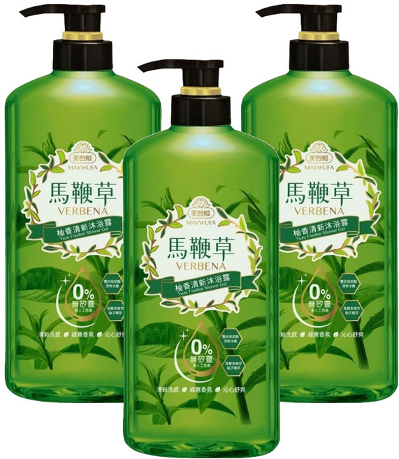 美吾髮 馬鞭草柚香清新沐浴露, 700ml, 3瓶