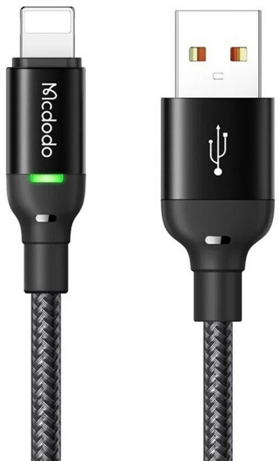 Mcdodo 麥多多 榮光光飛LED線 iPhone, 1.2m, 黑色, 1條