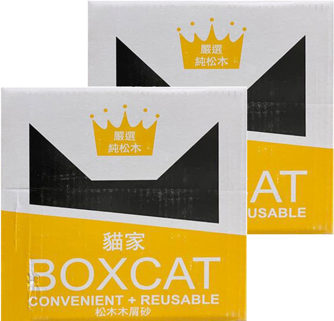 BOXCAT 國際貓家 黃標 松木木屑砂, 13L, 2盒, 松木