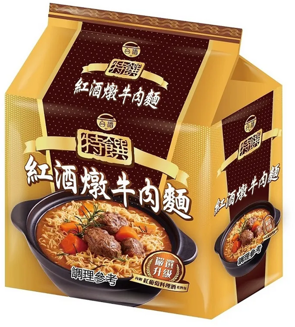 台酒 特饌 紅酒燉牛肉麵, 3包