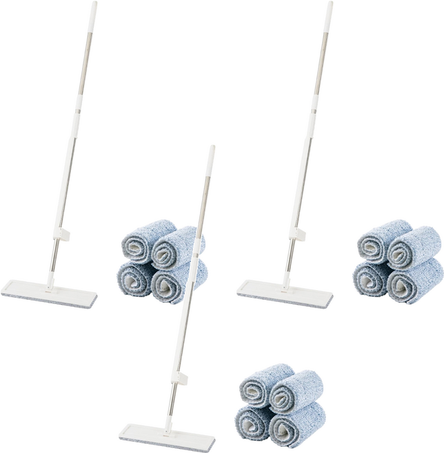 巧福 免手洗平板拖把 UC-107X 附維拖布4個, 3組