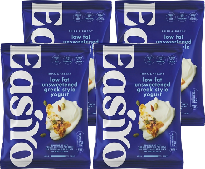 EasiYo 希臘優格粉 原味低脂, 170g, 1包, 4包