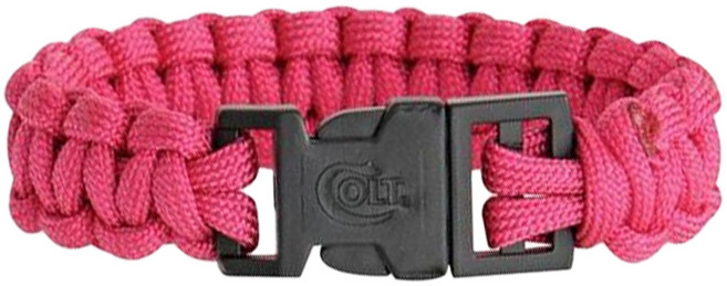 COLT 多功能傘繩手環 野外求生手環 Tactical S.P.E.A.R. Survival Bracelet 繩徑 0.4 x 2cm 手圍20.5cm, 桃紅色, 1個