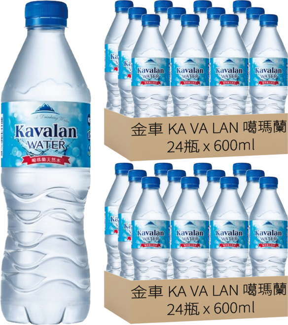 金車 KA VA LAN 噶瑪蘭 天然水, 600ml, 48瓶
