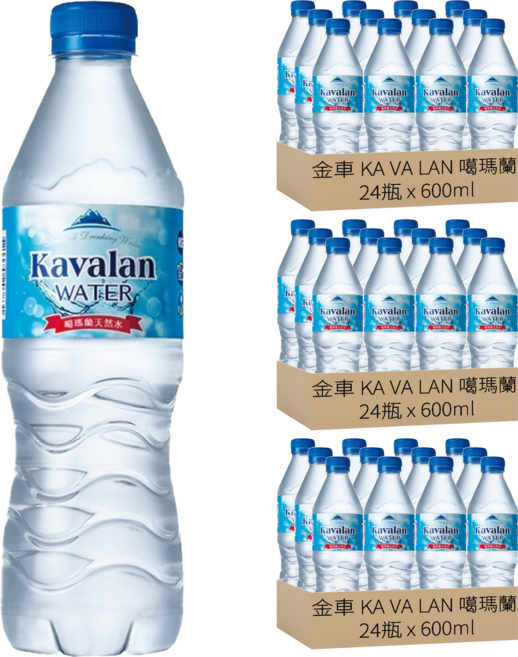 金車 KA VA LAN 噶瑪蘭 天然水, 600ml, 72瓶