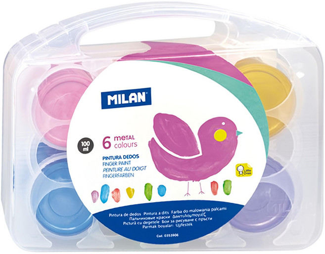 MILAN 無毒手指膏 金屬組, 100ml, 6色