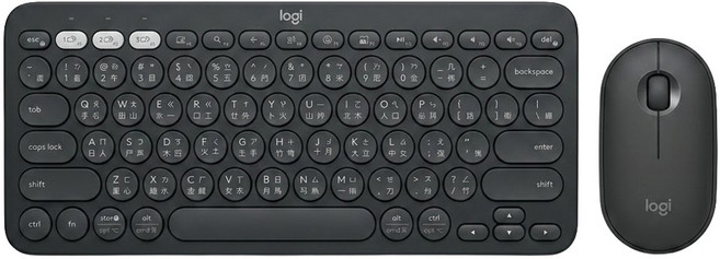 logitech 羅技 Pebble 2 Combo 無線藍牙鍵盤滑鼠組, YR0091 + MR0103, 石墨灰, Mini (Compact/60%/75%)