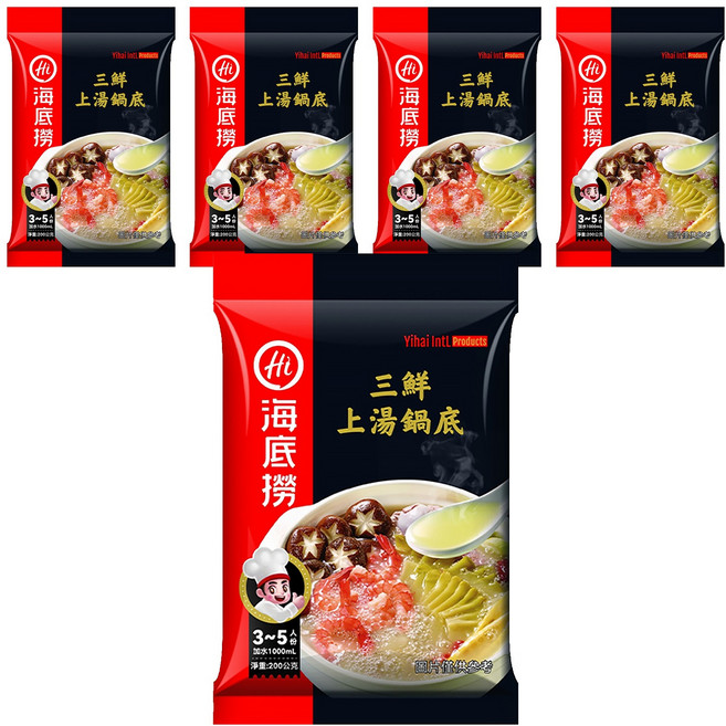 海底撈 上湯三鮮鍋底, 200g, 5包