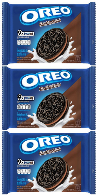 OREO 奧利奧 夾心餅乾隨手包 巧克力口味 9入, 236.25g, 3袋