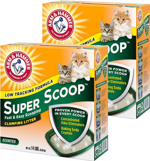 ARM&HAMMER 超凝結貓砂, 6.35kg, 2盒, 清香味