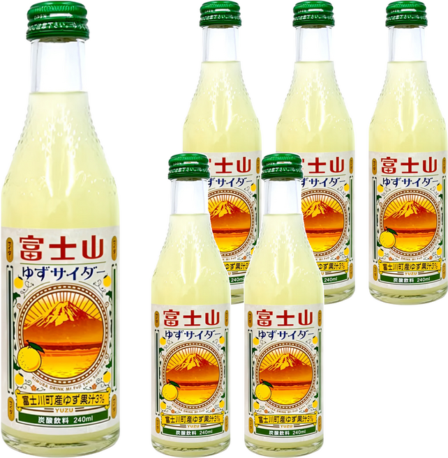 木村飲料 富士山柚子風味汽水, 240ml, 6瓶