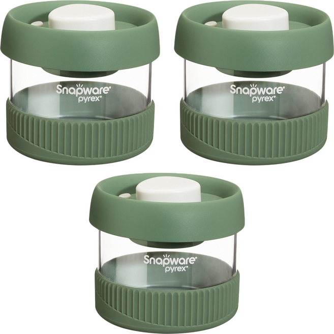 Corelle Brands 康寧餐具 Snapware 按壓真空玻璃儲物罐 480ml, 3組