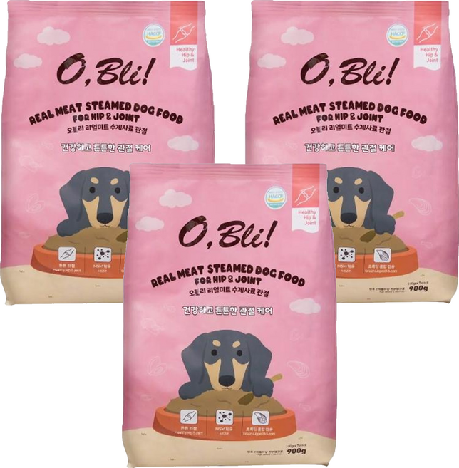 O Bli! 機能軟飼料 關節保養配方, 雞肉, 900g, 3包
