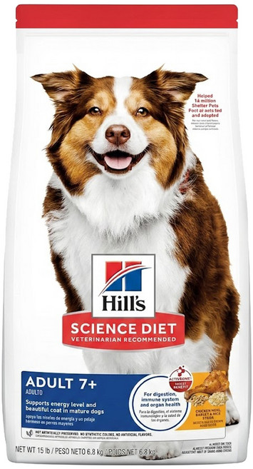 Hill's 希爾思 SCIENCE DIET 成犬 7歲以上 乾飼料, 雞肉 + 大麥 + 米, 6.8kg, 1袋