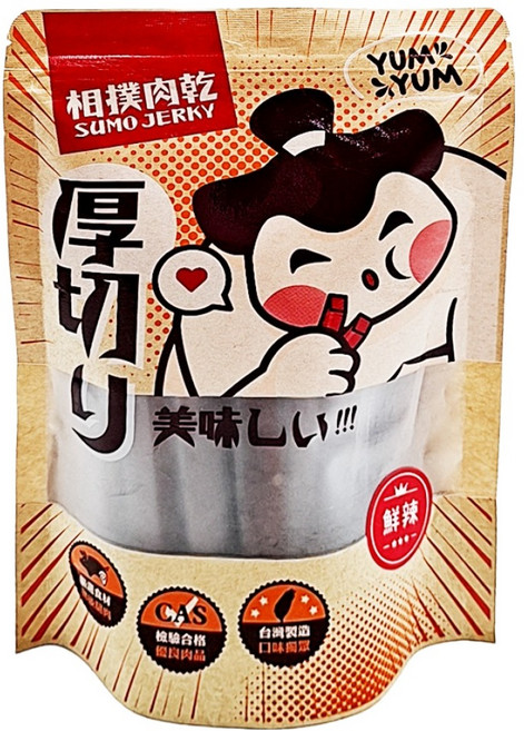 相撲肉乾 超厚筷子豬肉條 鮮辣, 240g, 1袋
