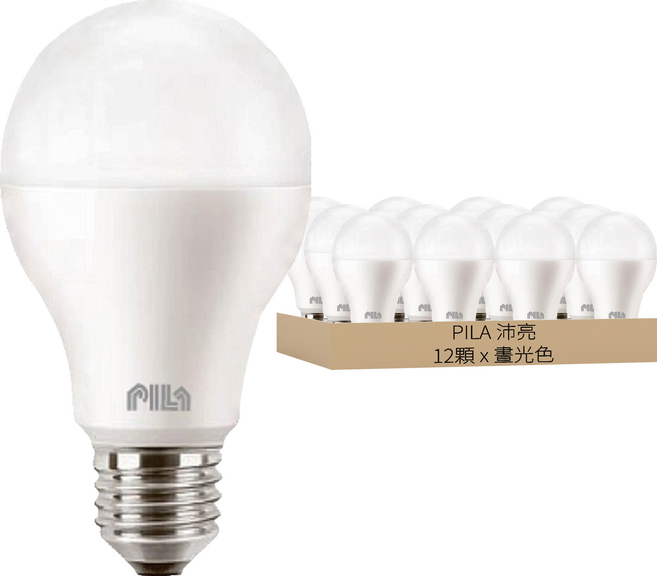 PILA 沛亮 LED燈泡 6500K 11.8W, 晝光色, 12顆