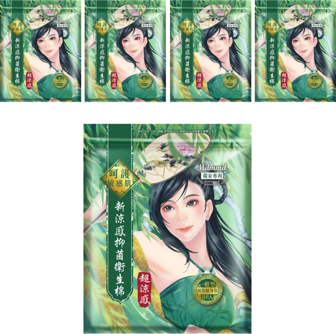 Mdmmd. 明洞國際 後宮超涼感系列 新涼感抑菌衛生棉, 一般型 24.5cm, 8片, 5包