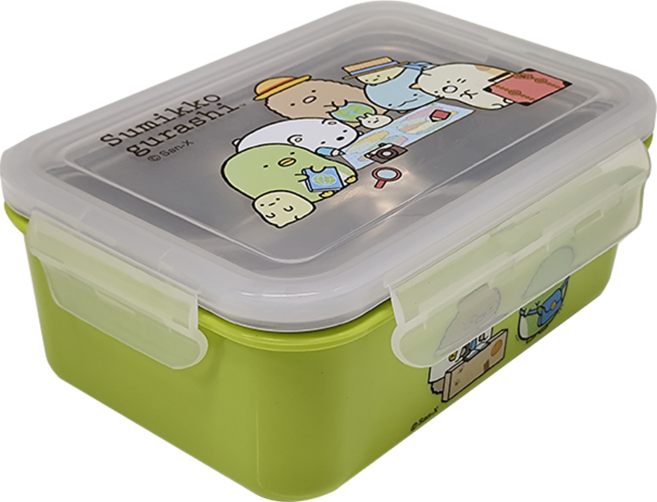 Sumikkogurashi 角落生物 不鏽鋼方形隔熱餐盒, 巴黎 綠色, 1個