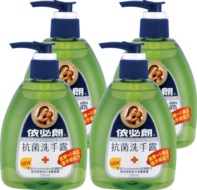 依必朗 抗菌洗手露 蘆薈小黃瓜, 300ml, 4瓶