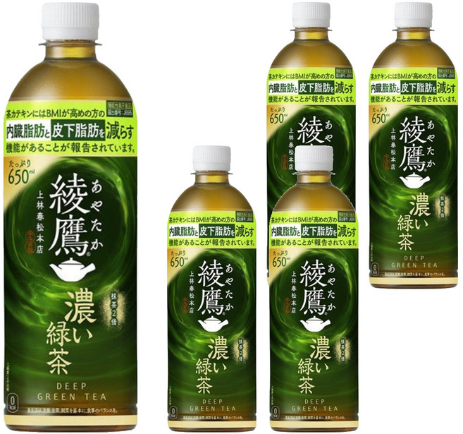 綾鷹 濃綠茶 無糖, 650ml, 5個