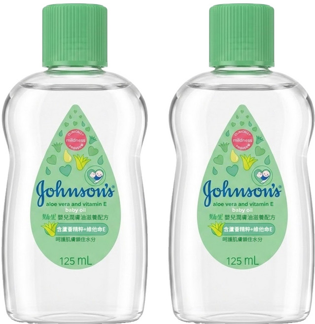 Johnson's 嬌生 嬰兒潤膚油 滋養配方, 125ml, 2瓶