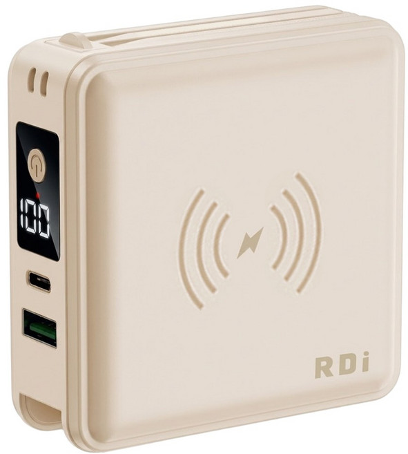 RDi 6合1全能充行動電源 15000mAh 雙Type-C + Lightning, Rdi-8698, 奶茶色