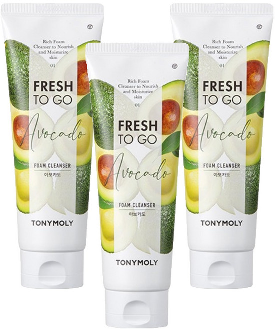TONYMOLY Fresh To Go 酪梨洗面乳, 170ml, 3個