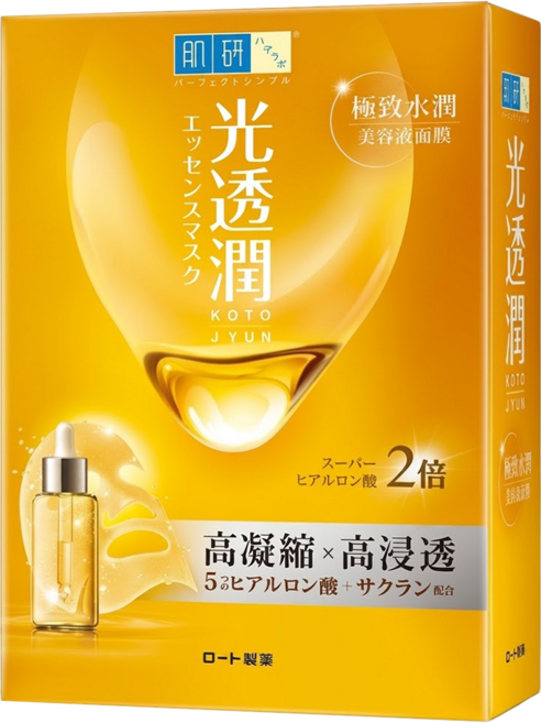 HADALABO 肌研 台灣公司貨 光透潤極致水潤面膜 25ml, 6片, 1盒