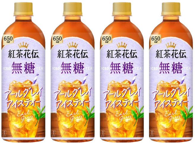 紅茶花伝 伯爵紅茶 無糖, 650ml, 4個