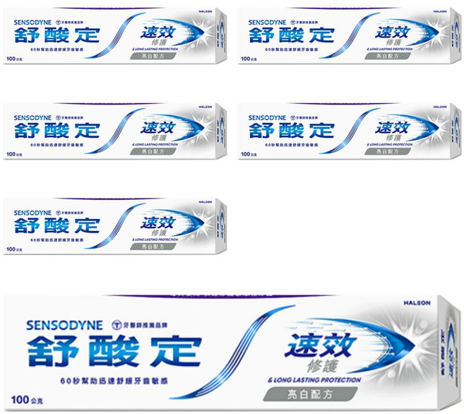 SENSODYNE 舒酸定 速效修護抗敏牙膏, 100g, 6條